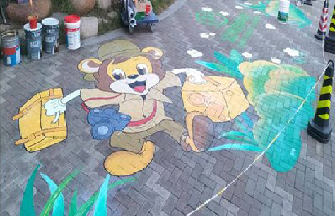 明光夏季画地面彩绘会遇到的问题