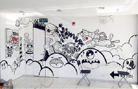 明光手绘墙并非传统涂鸦。