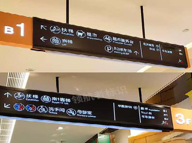 明光如何通过商场标识牌引导客流分布？